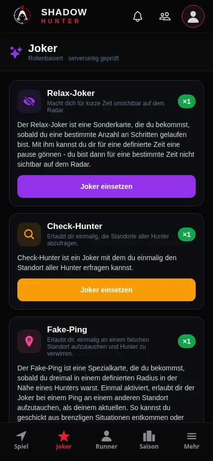 Joker-Auswahl mit taktischen Fähigkeiten
